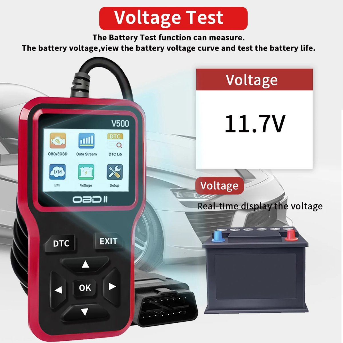 OBD2-scanner V500/V519 - Codelezer & Accuspanningcontrole - Snelresultaat in 10s thumbnail 4