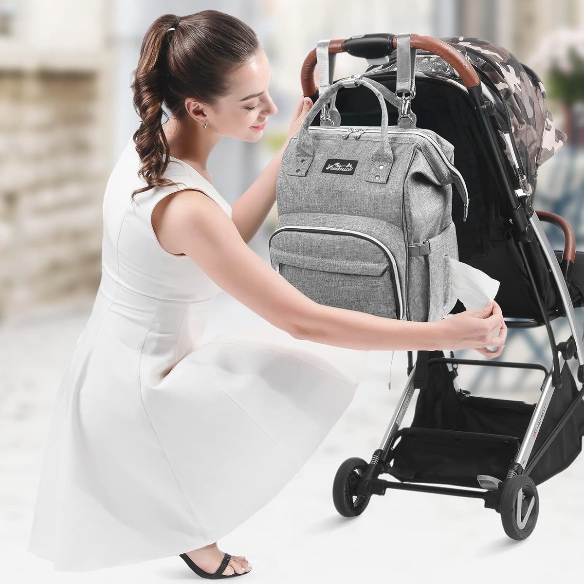 Luierrugzak met Grote Capaciteit en Multifunctioneel Ontwerp - Waterdichte Babytas met Aankleedkussen