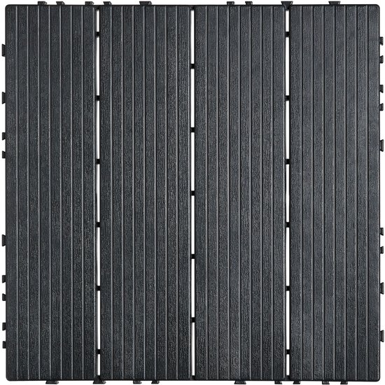 VEVOR 10x Terrastegels Kliktegels Balkontegels 30x30cm Donkergrijs