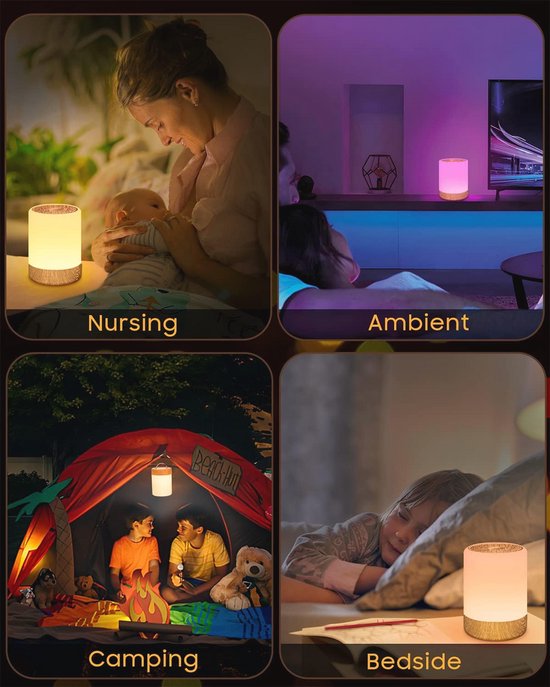 Dimbaar LED Nachtlampje voor Kinderen met 256 RGB Kleuren en Warme