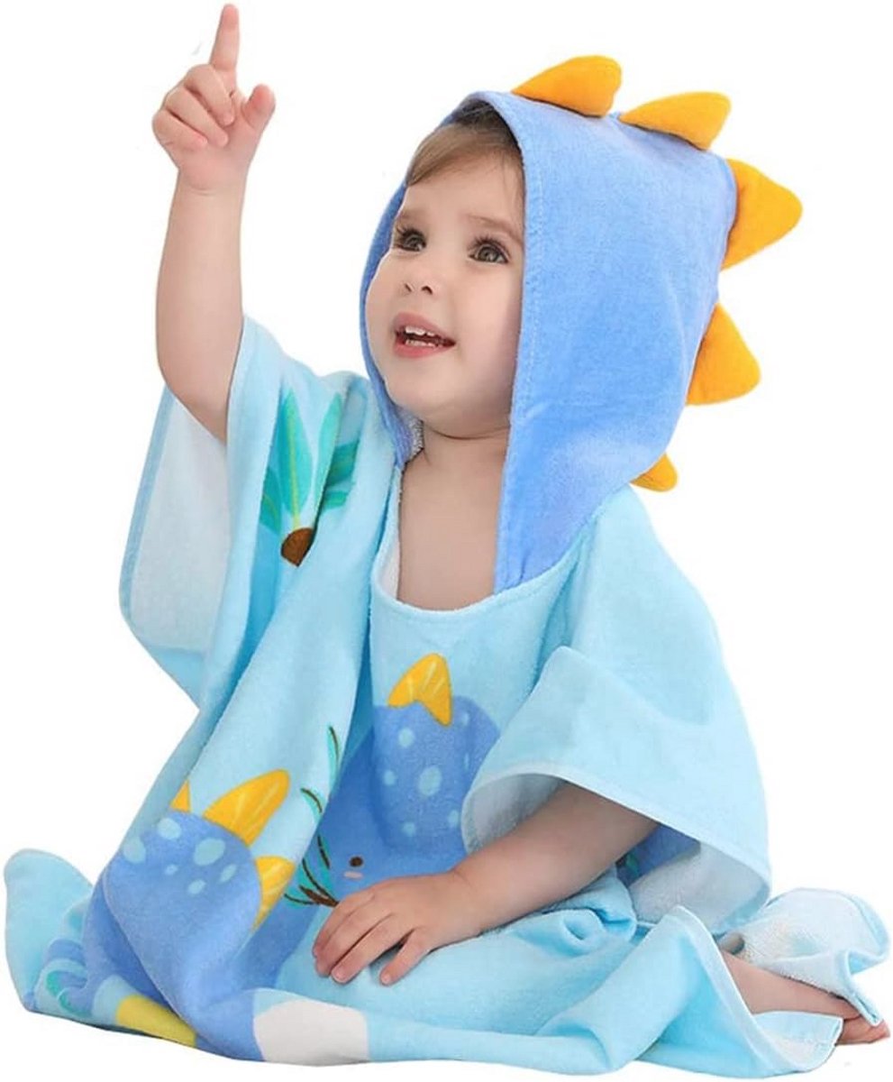 Hooded Kids Poncho Badhanddoek - Zacht en Comfortabel Katoen voor Zwembad en Strand