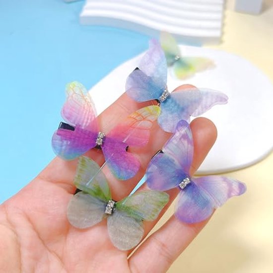 Butterfly Hair Clips 12 Pieces Women Girls Kids Hair Clips Set 3D Butterfly Hairpin Headdress for Bride Wedding Accessory — afbeelding 5