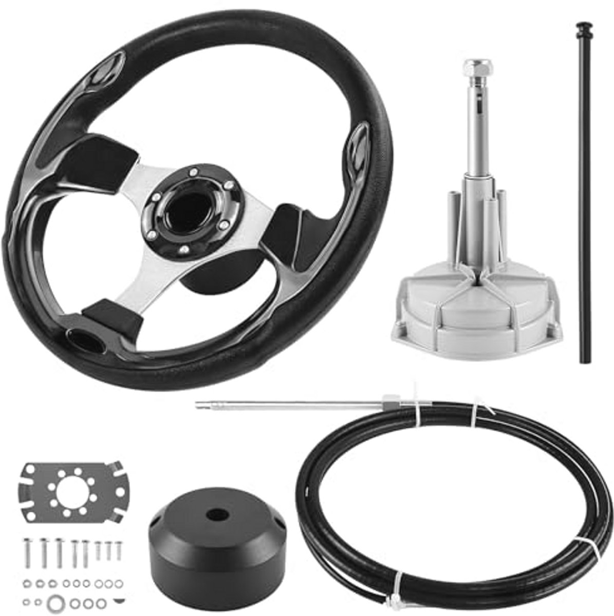 Mechanisch Roterend Stuurkit voor Buitenboordmotoren - 396,24 cm Kabelbesturingskabel voor Jachten en Vissersboten