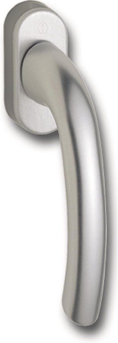 Raamgreep met rastering vierkant 7 x 32 mm - zilver geanodiseerd