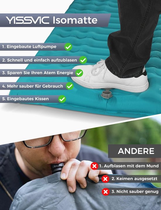 Zelfopblazende Slaapmat voor Kamperen - Waterdicht Luchtbed voor Buiten van Naturehike — afbeelding 2