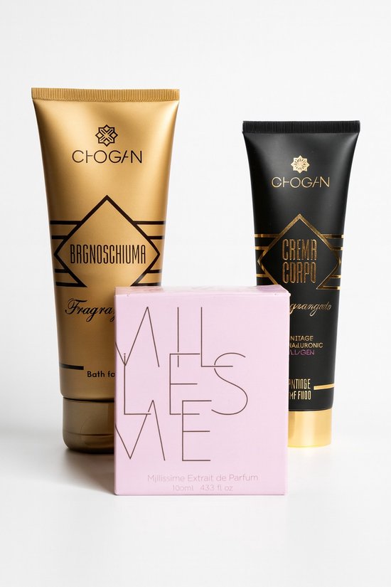 Chogan Olfazeta Beauty pakket - Geschenk pakket - Cadeau pakket - Kerst pakket 070 - nr. 70 - Eau de Parfum 100ml & Bodywash 250ml & Bodycream 150ml - bloemig en amber