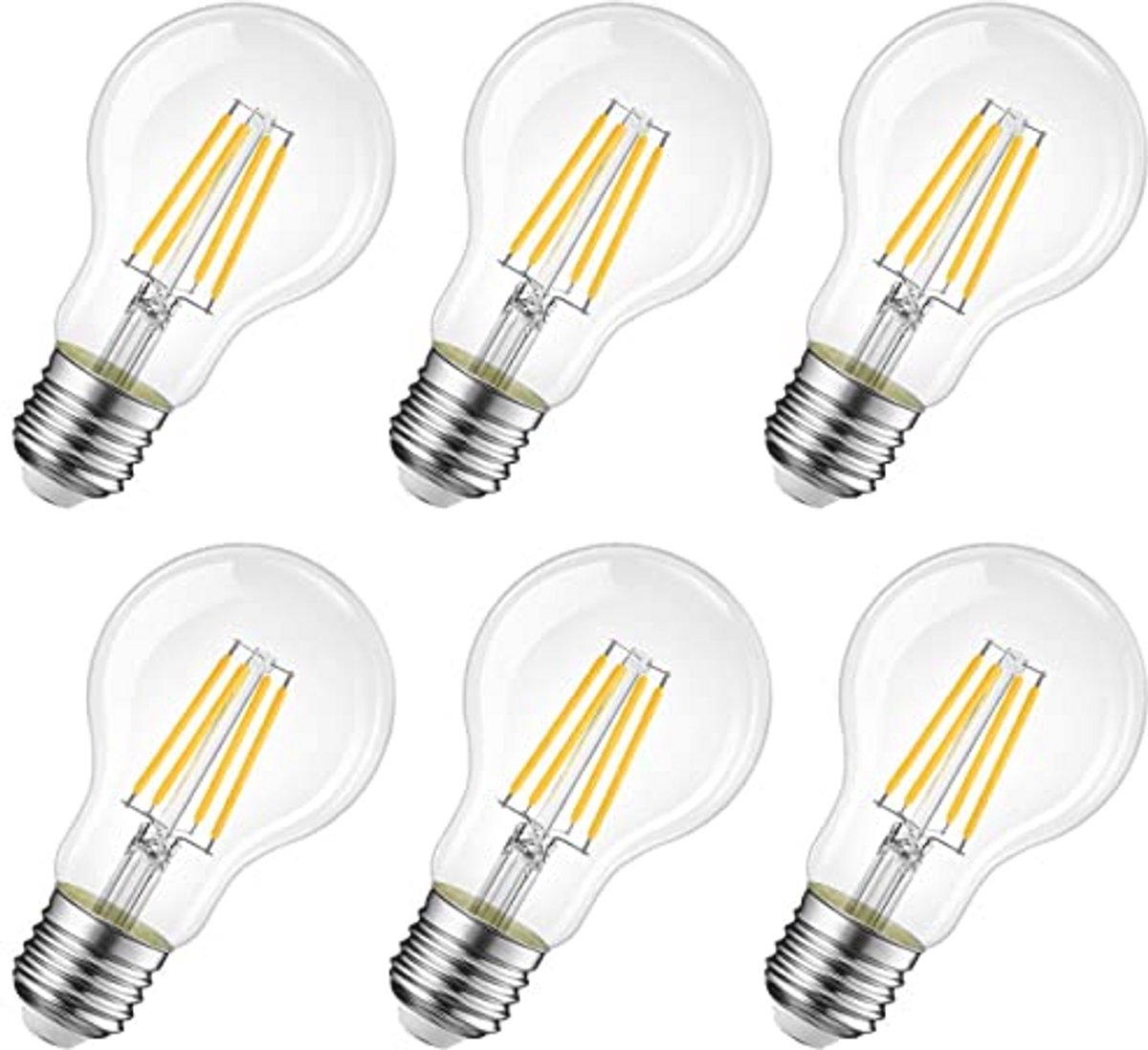 LED Lamp E27 Warm Wit 2700K - 470 Lumen, Vervangt 40 Watt - Verpakking van 6