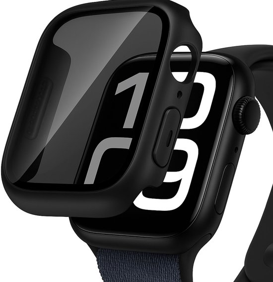 Privacy Screenprotector en Hoesje geschikt voor Apple Watch 46mm series 11/10 - 360 Graden Volledige Bescherming - Beschermglas Hoes Screen Protector Glas