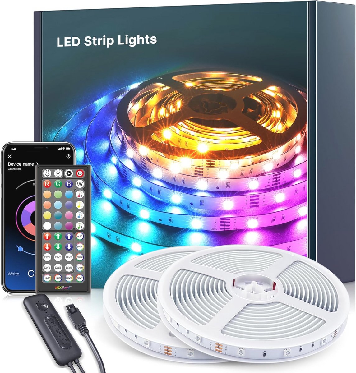 LED Strip Light 5m met Synchronous Music Color Change - RGB Strip met 44 Sleutels Afstandsbediening en App Besturing