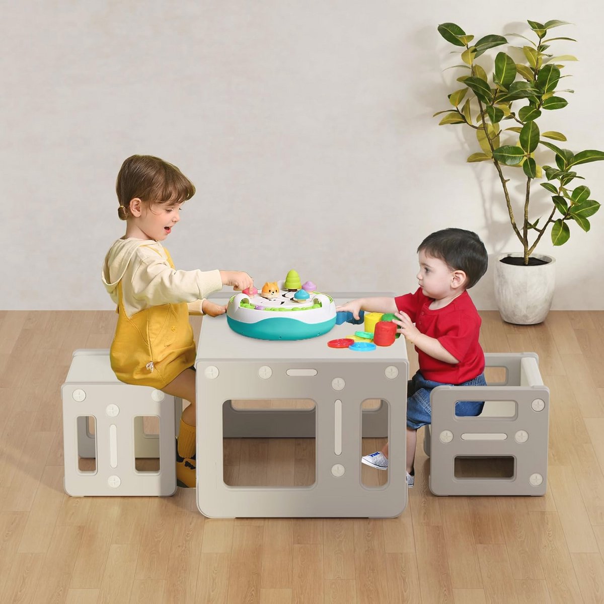 Activiteitstafel Set voor Kinderen met 2 Stoelen - Montessori Meubilair