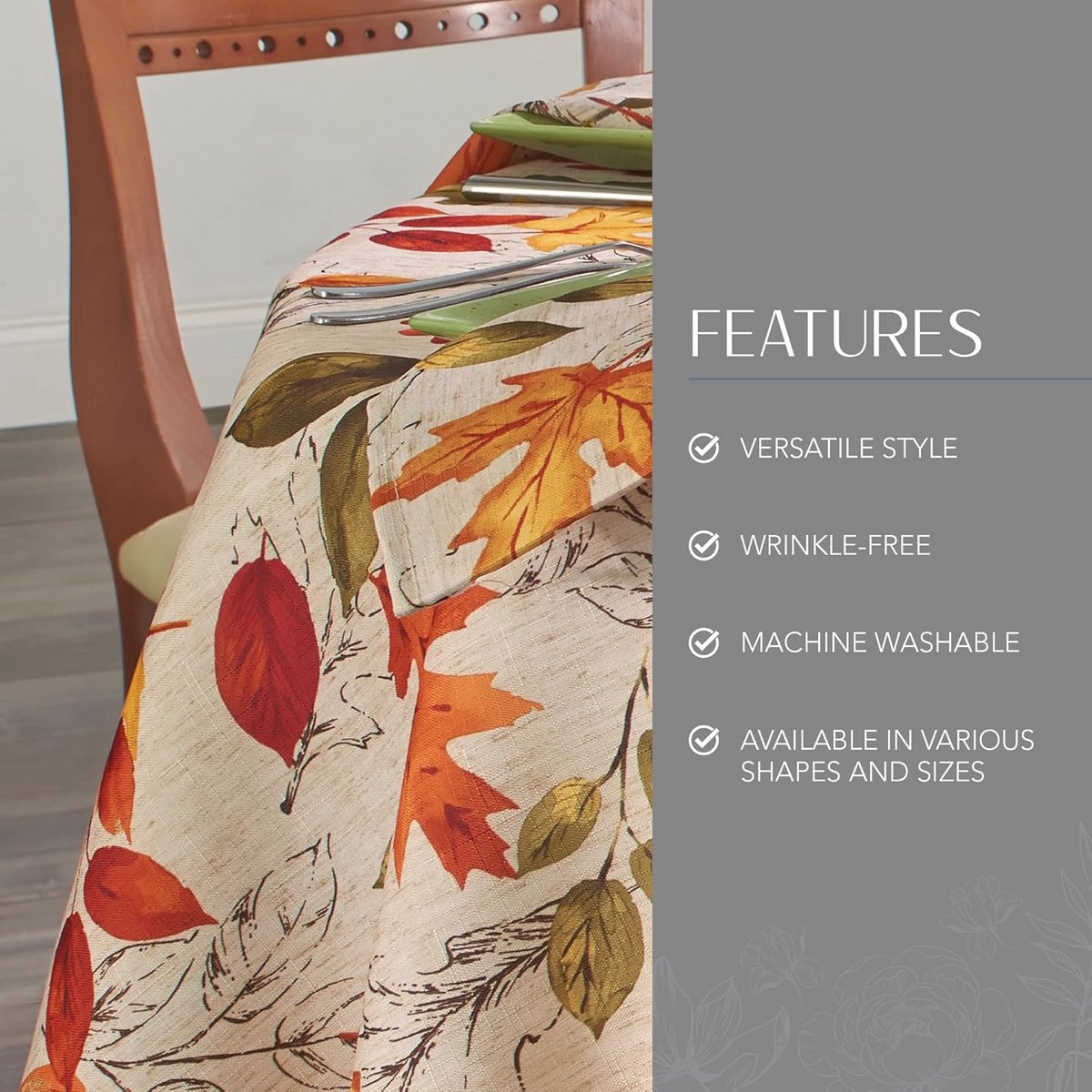 Tafelkleed met Herfstbladeren 70" Rond - Feestelijk & Elegant