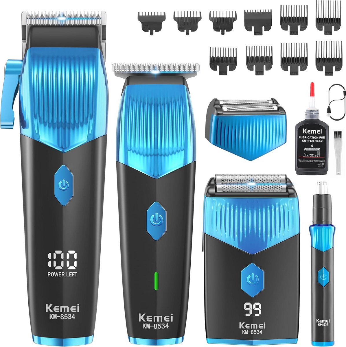 Tondeuse Set met T Blade en LCD Display - Professionele Haar en Baard Trimmer voor Mannen