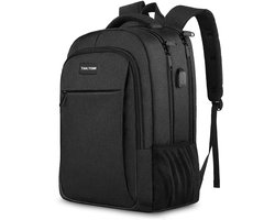 TAN.TOMI Laptop Rugzak 17.3 Inch – Grote Rugzak 36L voor School, Werk en Reizen – Spatwaterdichte Schooltas met USB-poort – Laptop Backpack voor Dames en Heren – Zwart