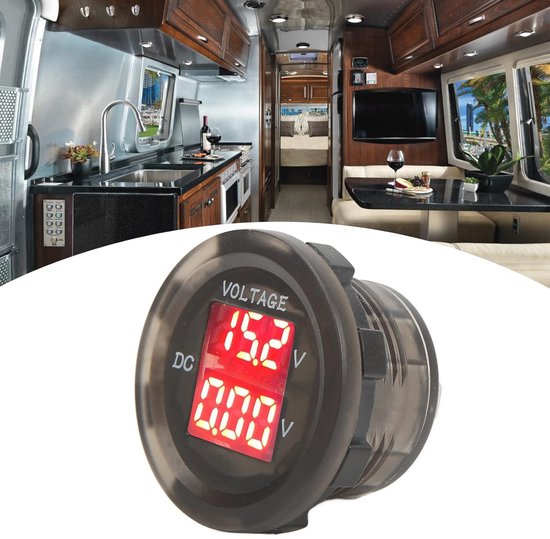 Auto Voltmeter DC 10V-60V Blauwe LED Digitale Dual Voltmeter Universeel voor Pickup RV ATV Batterij