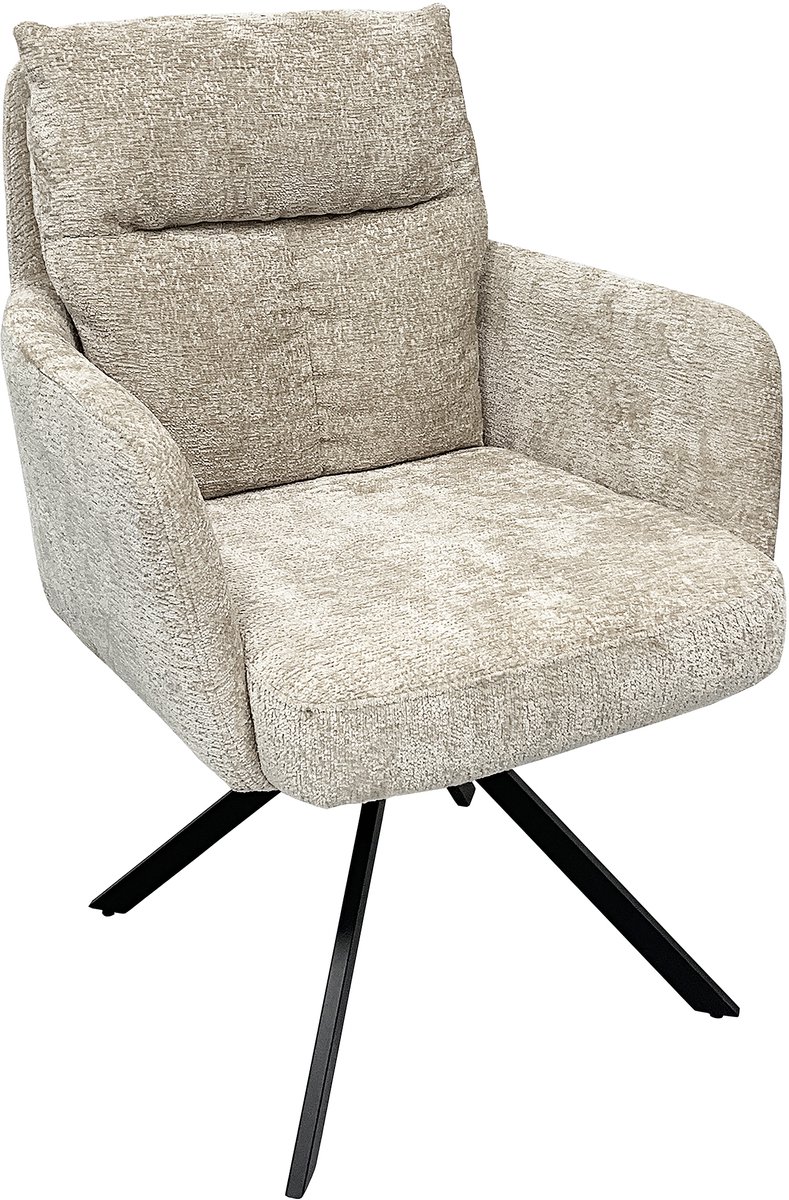 Notio Living Barnsley-Eetstoel - 2 Pack - Beige Chenille Wit