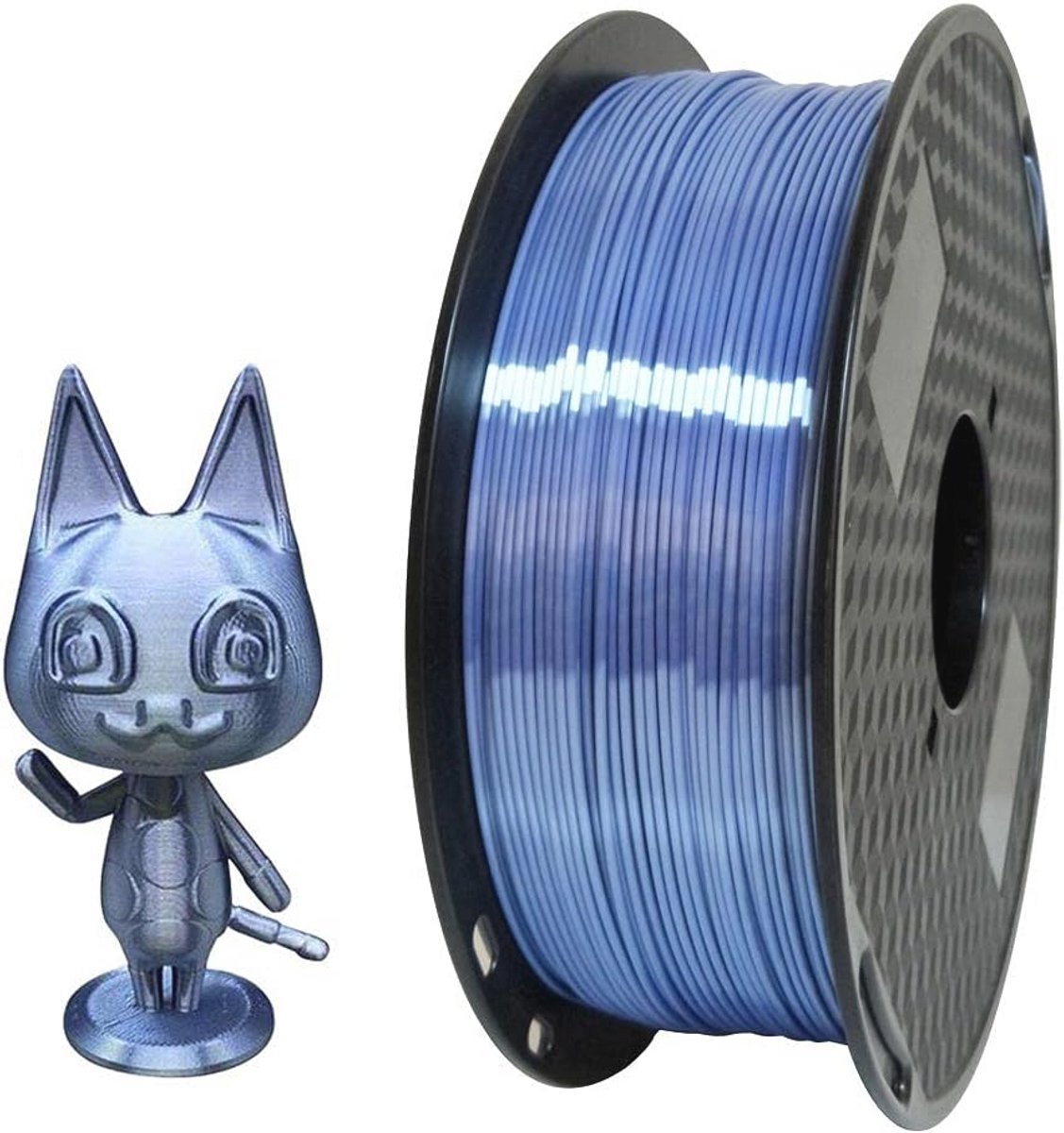 Zijdeachtig Glanzend Metaal Zilver Ruimte Blauw PLA Filament 1.75mm 1KG voor 3D Printers