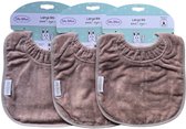 Serviette Silly Billyz, grand bavoir taupe, lot de 3