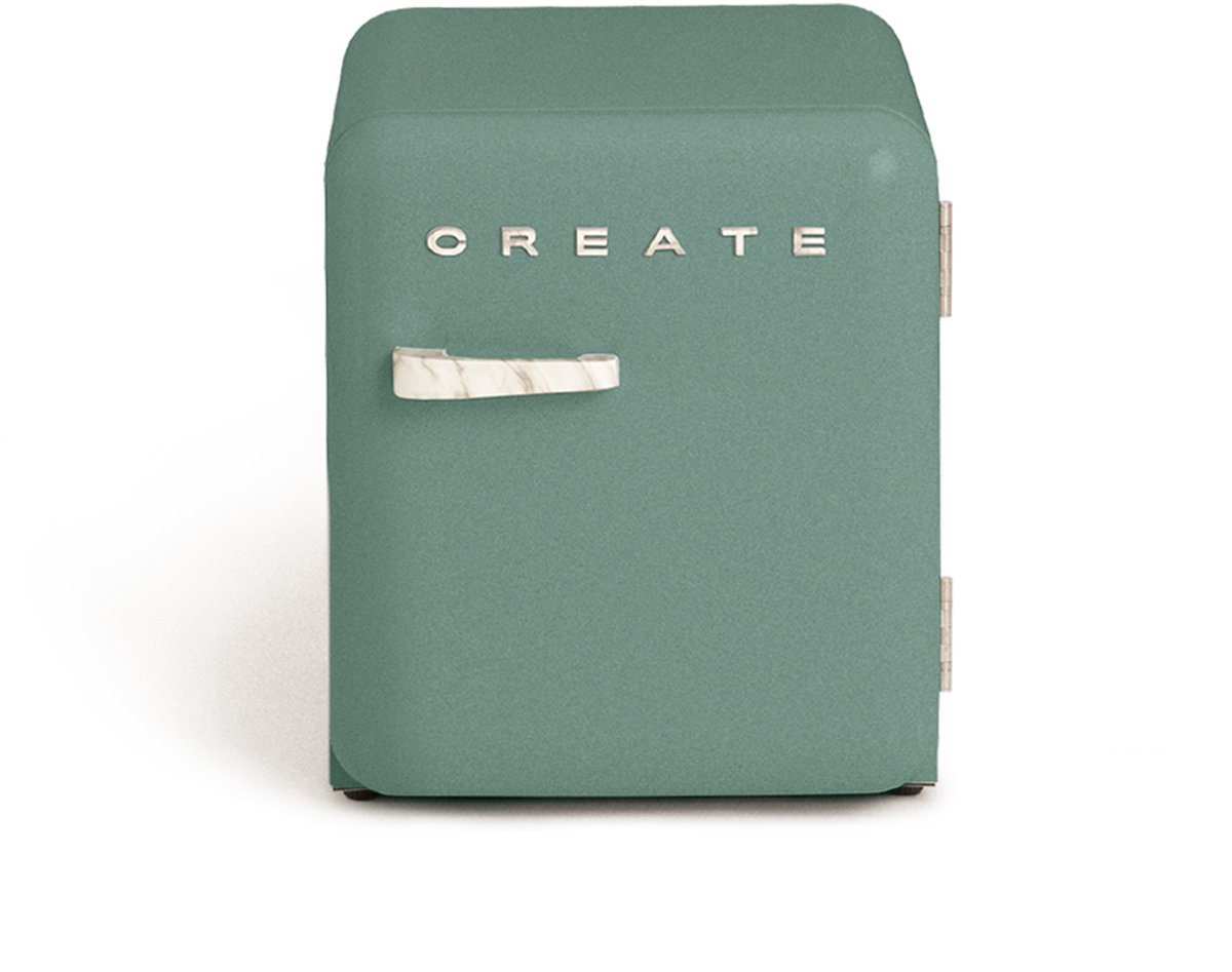 CREATE - Koelkast in retrostijl - Sage - Handvat Marmer - FRIDGE RETRO 48L