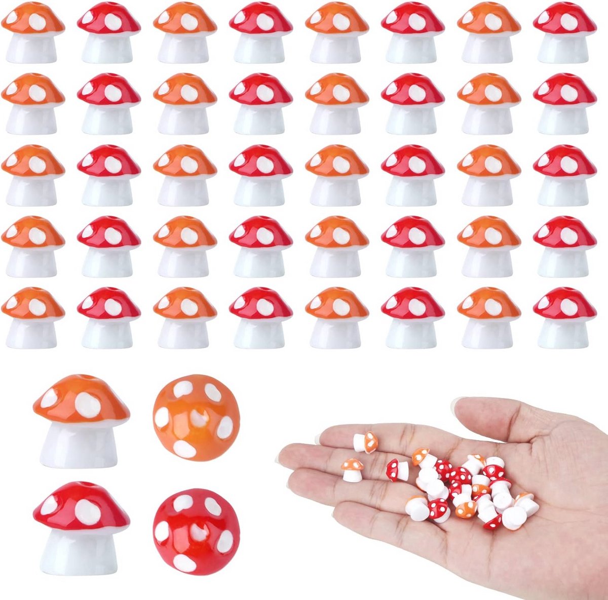 Miniatuur Paddestoelen Ornamenten voor Tuin Decoratie - 60 Stuks Kleurrijke Hars Beeldjes