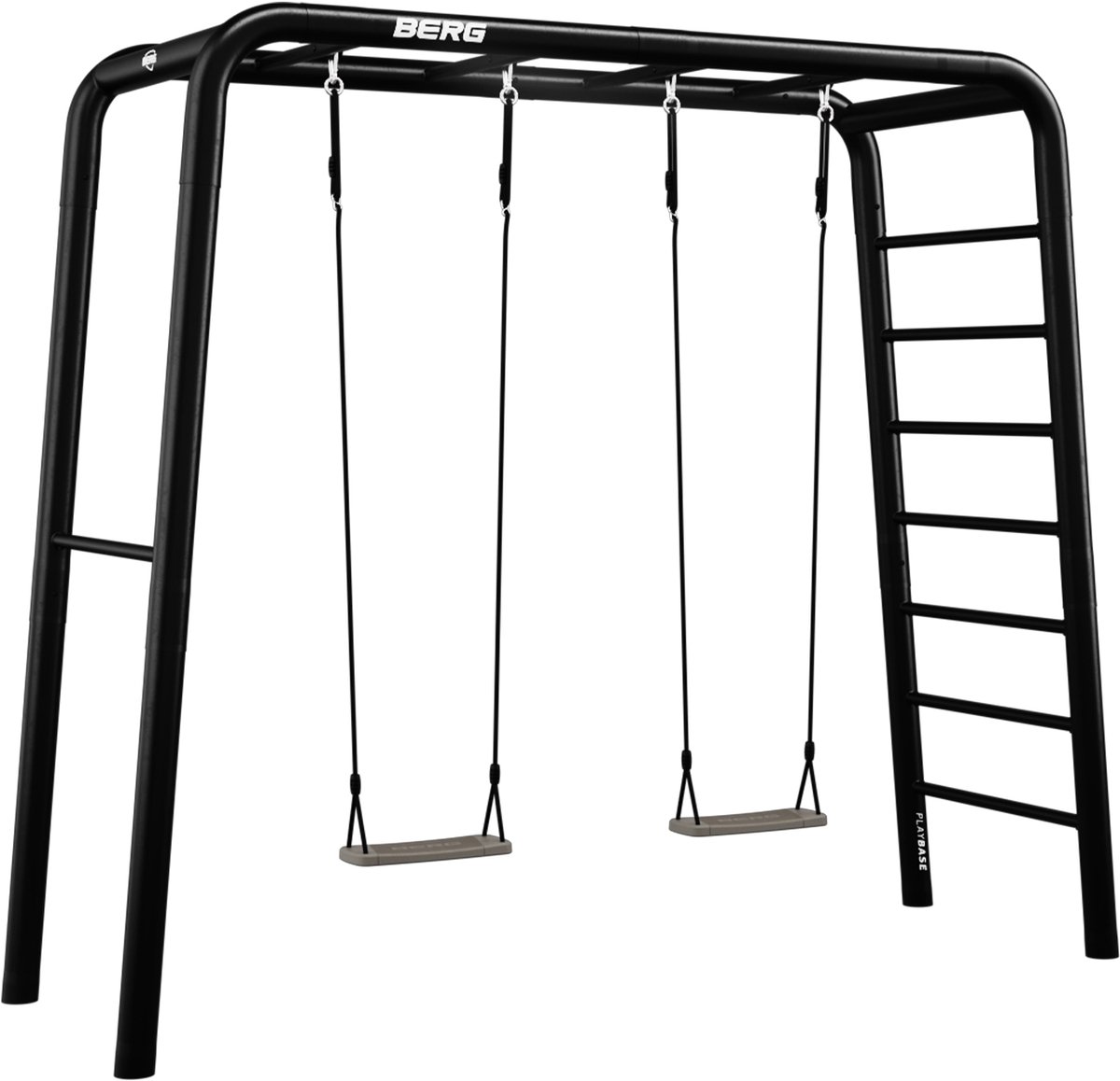 BERG PlayBase Medium Multifunctioneel Speeltoestel - Rekstok en ladder - Met 2 schommels - Zwart