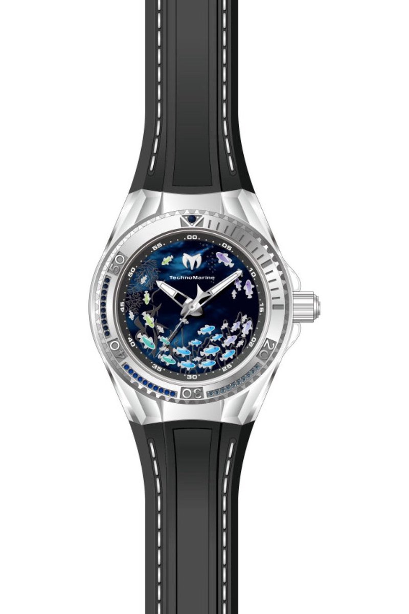 TechnoMarine Cruise TM-125008 Dames Horloge - Waterdicht - Analoog - Quartz Uurwerk - Roestvrij Staal met blauwe Wijzerplaat - 40mm