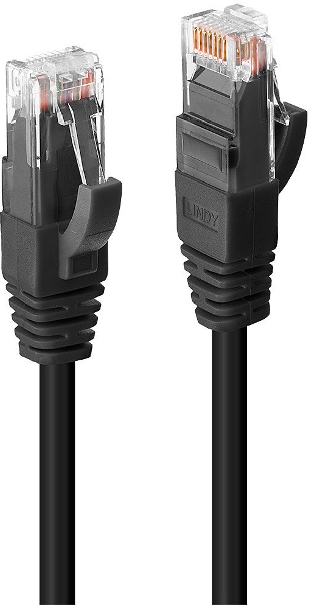 LINDY 45435 RJ45 Netwerkkabel, patchkabel CAT 6 U/UTP 5.00 m Zwart Snagless 1 stuk(s)