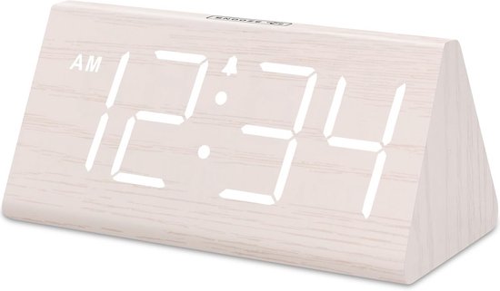 DreamSky Houten digitale wekkers voor slaapkamers - elektrische