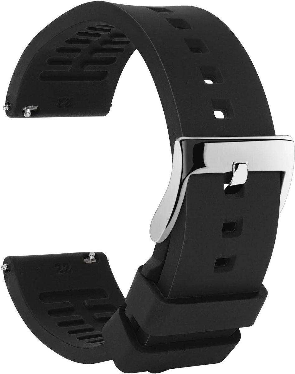 Siliconen horlogeband met snelsluiting voor heren en dames - Waterdichte smartwatchbanden voor militaire horloges - 18mm 19mm 20mm 21mm