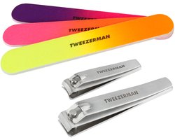 Tweezerman Neon Nail Kit – Nagelverzorgingsset Met Vingernagelknipper, Teennagelknipper en Nagelvijlen – Complete Nagelverzorgingsset Voor Thuis – Compact & Handig – Hoogwaardige Kwaliteit – Perfect Cadeau – Voor Mooie, Gezonde En Verzorgde Nagels