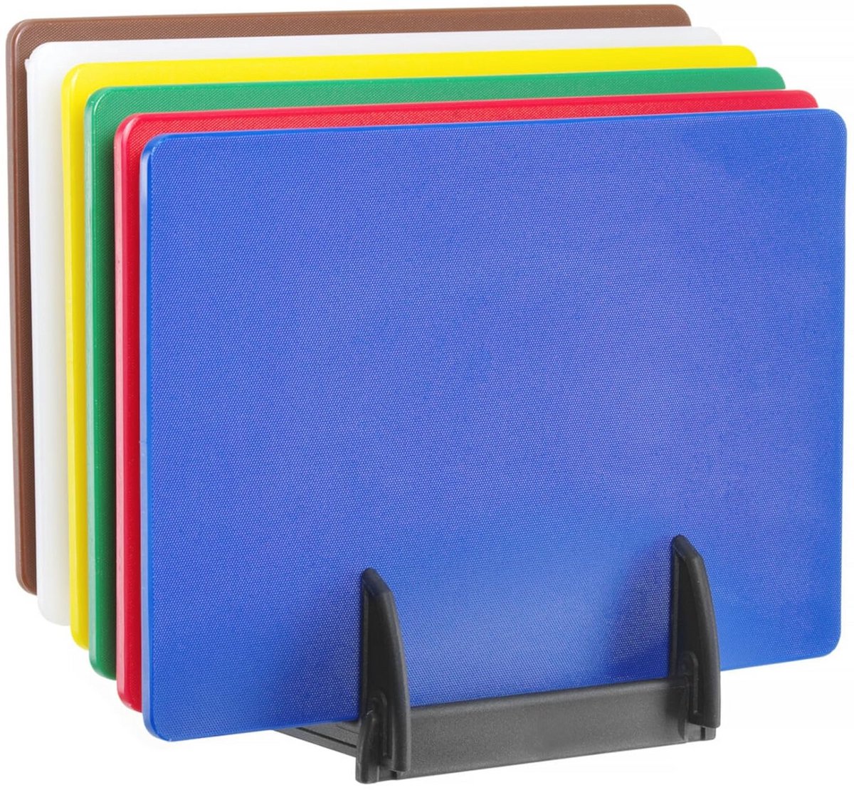 Set van 6 Snijplanken met Houder - HACCP Kleuren, Ideaal voor Keuken Gebruik