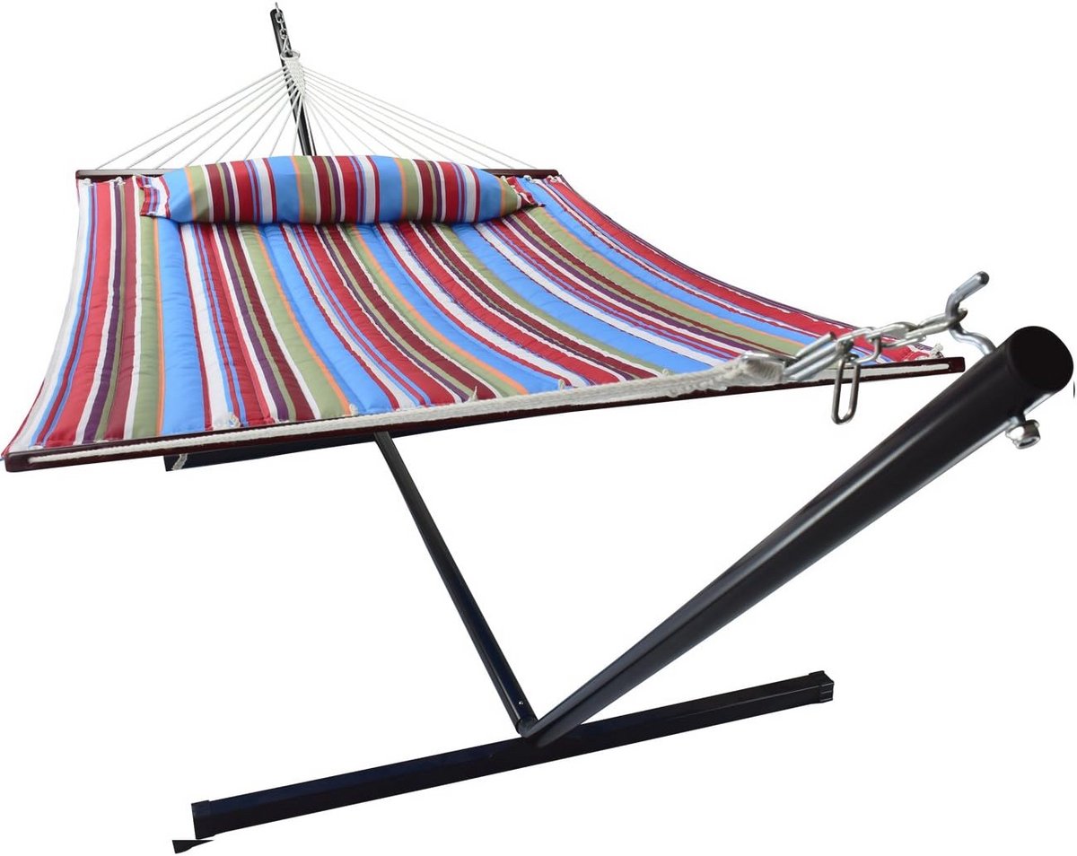 Hangmat met Standaard en Kussen voor 2 Personen - Heavy Duty, 450 lbs Capaciteit, Perfect voor Binnen en Buiten