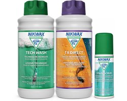 Nikwax "Voordeelpakket" - Tech Wash 1L & Tx.Direct 1L & Stain Scrub 125ml - 3-Pack