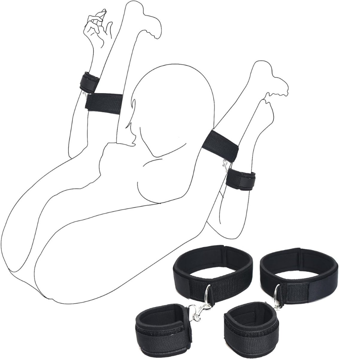 VIN® Benenspreider bdsm - Seksspeeltjes voor Koppel – Erotiek Toys - Sex Sling – Love Swing – Discreet Verpakt – Zwart