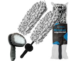 Auto Gepolijst Microvezel Velgenborstel + banden borstel – 2 Afneembare Velgenborstels – Extra Dun Design – 42 CM – Wheel Brush – Auto Borstel – Auto Wassen