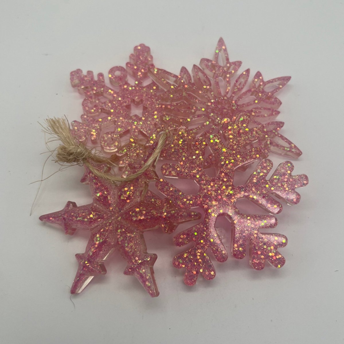Kersthangers - Kersthanger set van 4 - galaxy roze