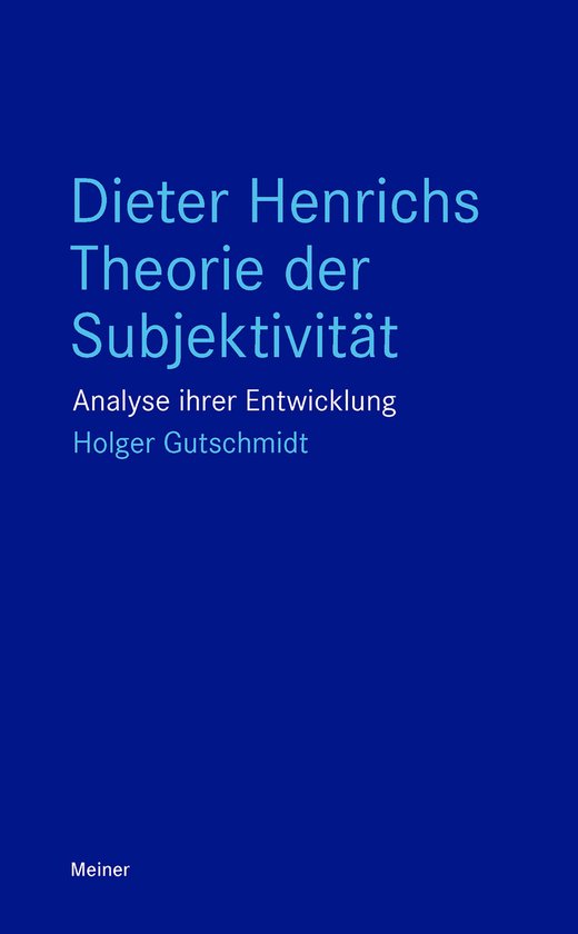 Boekomslag met donkerblauwe achtergrond en lichtblauwe tekst: Dieter Henrichs Theorie der Subjektivität.