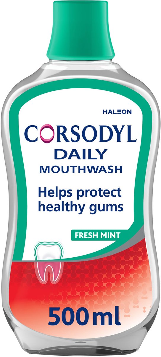 Corsodyl Gum Care Dagelijkse Mondspoeling Alcoholvrij Fresh Mint 500ML