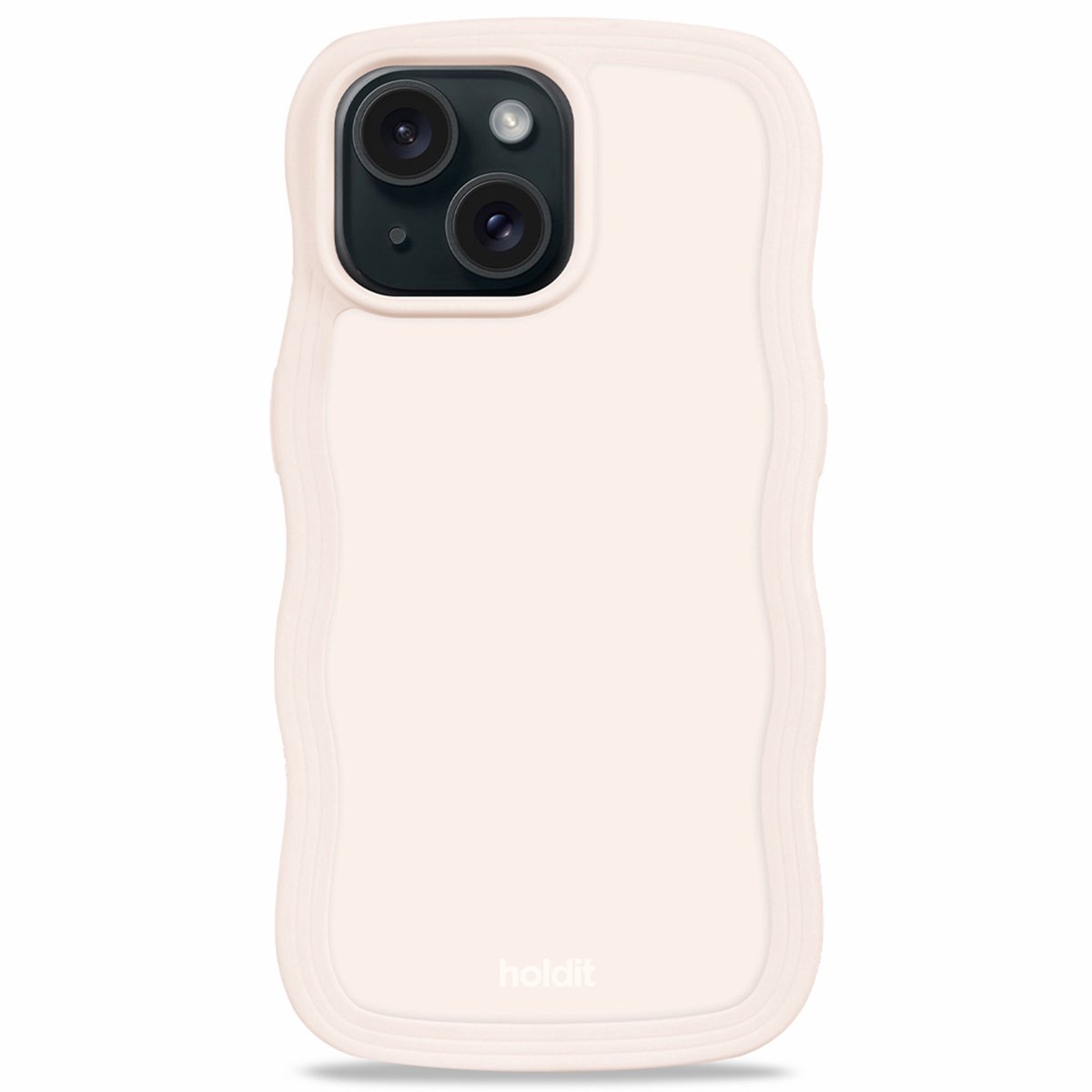 Holdit Wavy Case geschikt voor Apple iPhone 17e / 16e / 15 / 14 / 13 - Light Beige