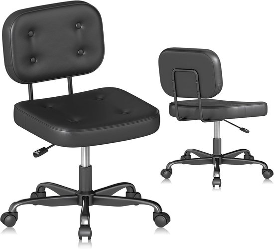 Cross Legged Bureaustoel Armless Bureaustoel Zonder Wielen Hoge Rug Draaibare Bureaustoelen Hoogteverstelling Computer Stoel Voor Ijdelheid Home Office Slaapkamer (Color : /Pink