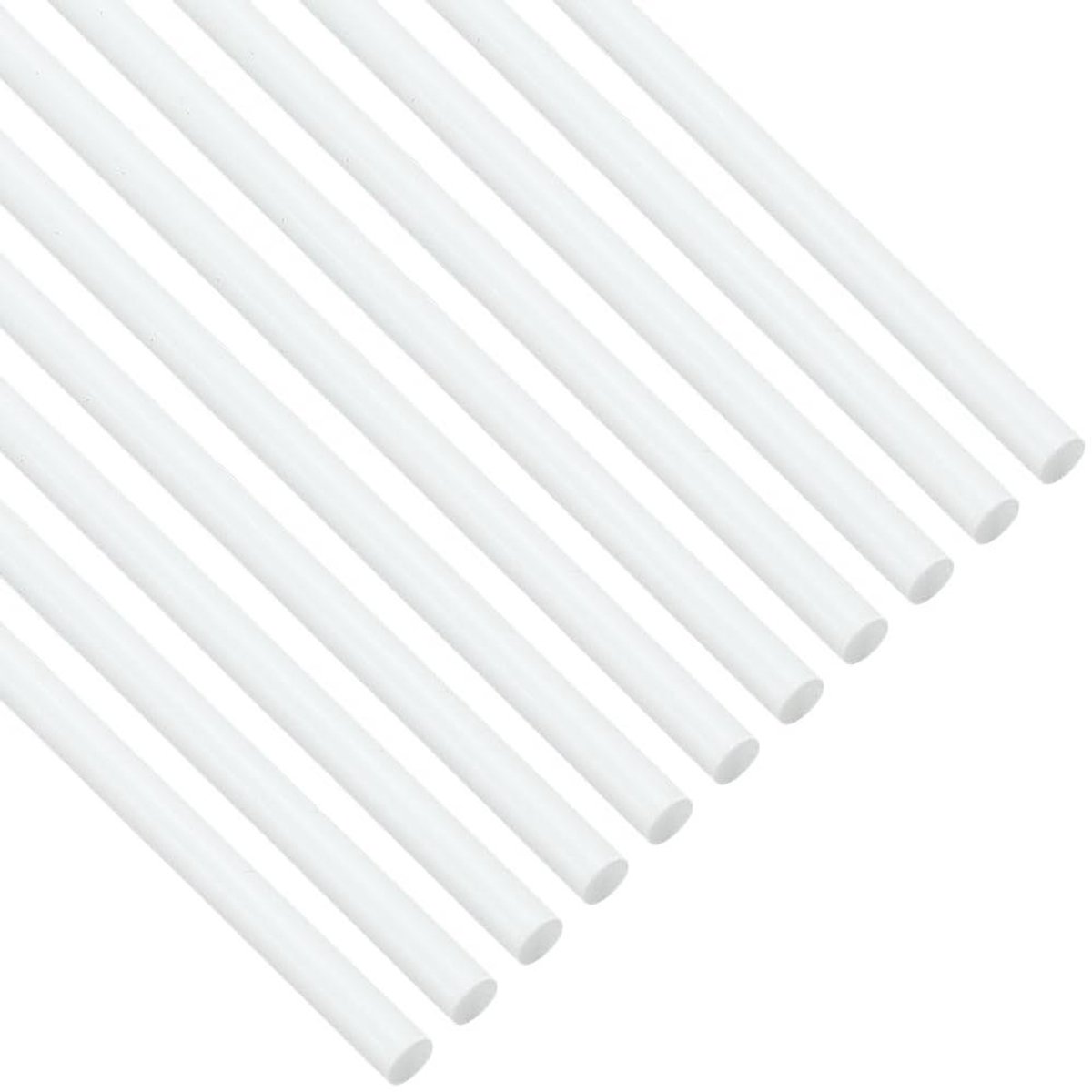 Provento - Witte ronde ABS-kunststofstangen 30 stuks, 4mm x 250mm, modelbouw, doe-het-zelf, verbindingsstukken
