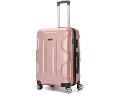 Trolley ADC Palace Grote reiskoffer 75 cm – Harde ABS trolley met 4 dubbele zwenkwielen en cijferslot – 75 x 45 x 28 cm – 94 L – Rosé goud