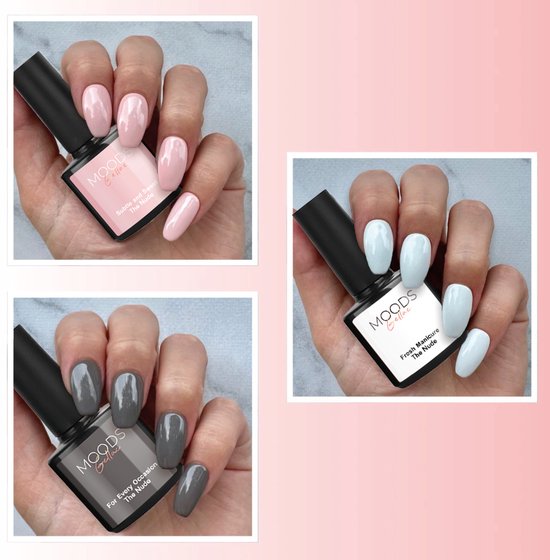 Moods Gellac 6-delige Set - Gel Nagellak - 8ML - The Nude Edition - Gellac - Nagels - Gellak Starterspakket - Nude Kleuren - HEMA- & TPO-vrij