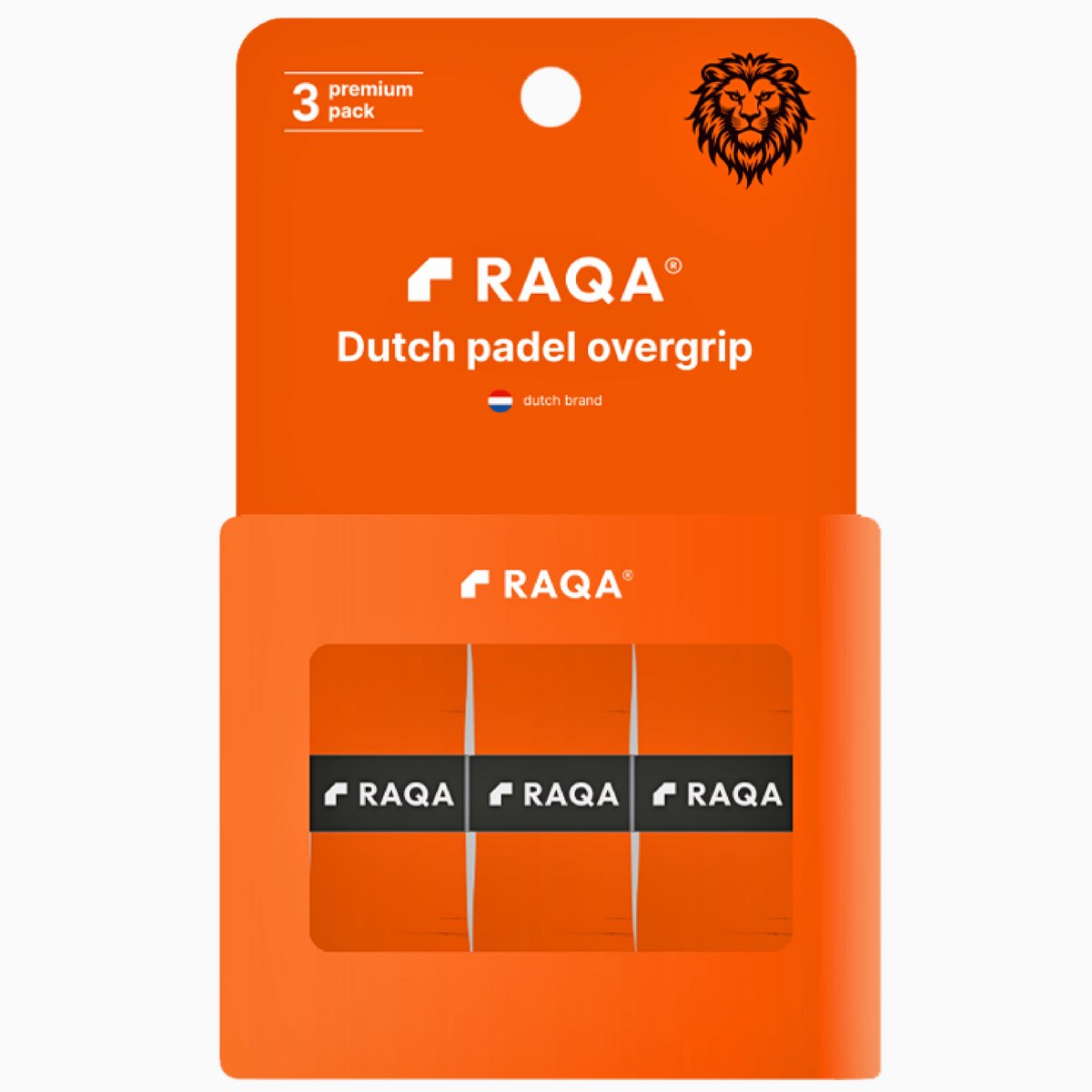 Raqa ® WK 2026 grip - Zomer padel grip oranje - Padelgrips - Extra zweetabsorptie - Grip - Overgrip - Griptape - Padel - Padel grip - Dry - tape - Overgrip padel - Padel grips - 3 stuks - design in NL