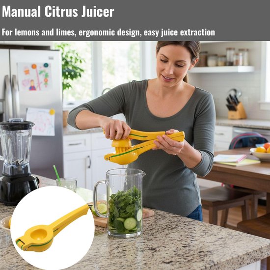 Handmatige citruspers voor citroenen en limoenen, ergonomisch ontworpen handmatige citruspers, gebruiksvriendelijke pers van aluminiumlegering. — afbeelding 2