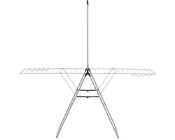 Brabantia HangOn Droogrek - 25 meter - met Stang - Metallic Grey