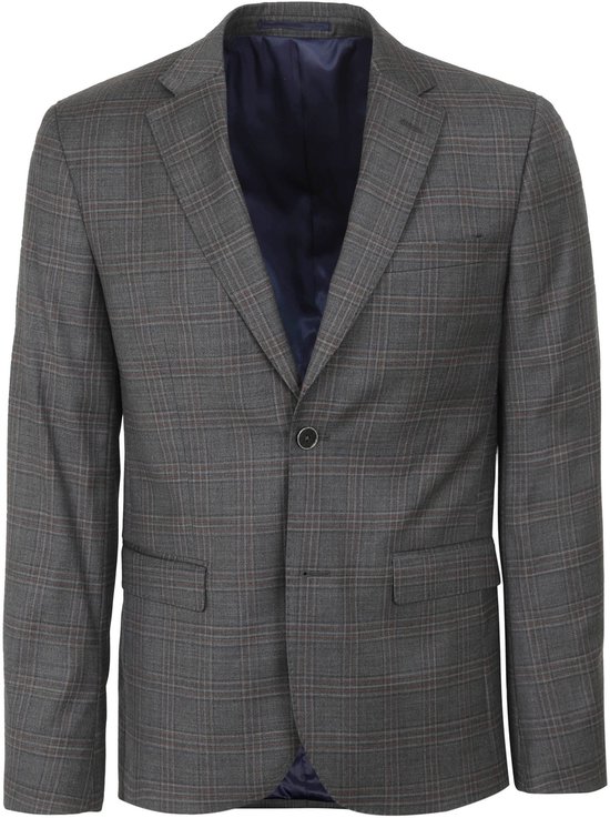Convient - Costume Toulon Carreaux Grijs Marron - Taille 52 - Coupe slim