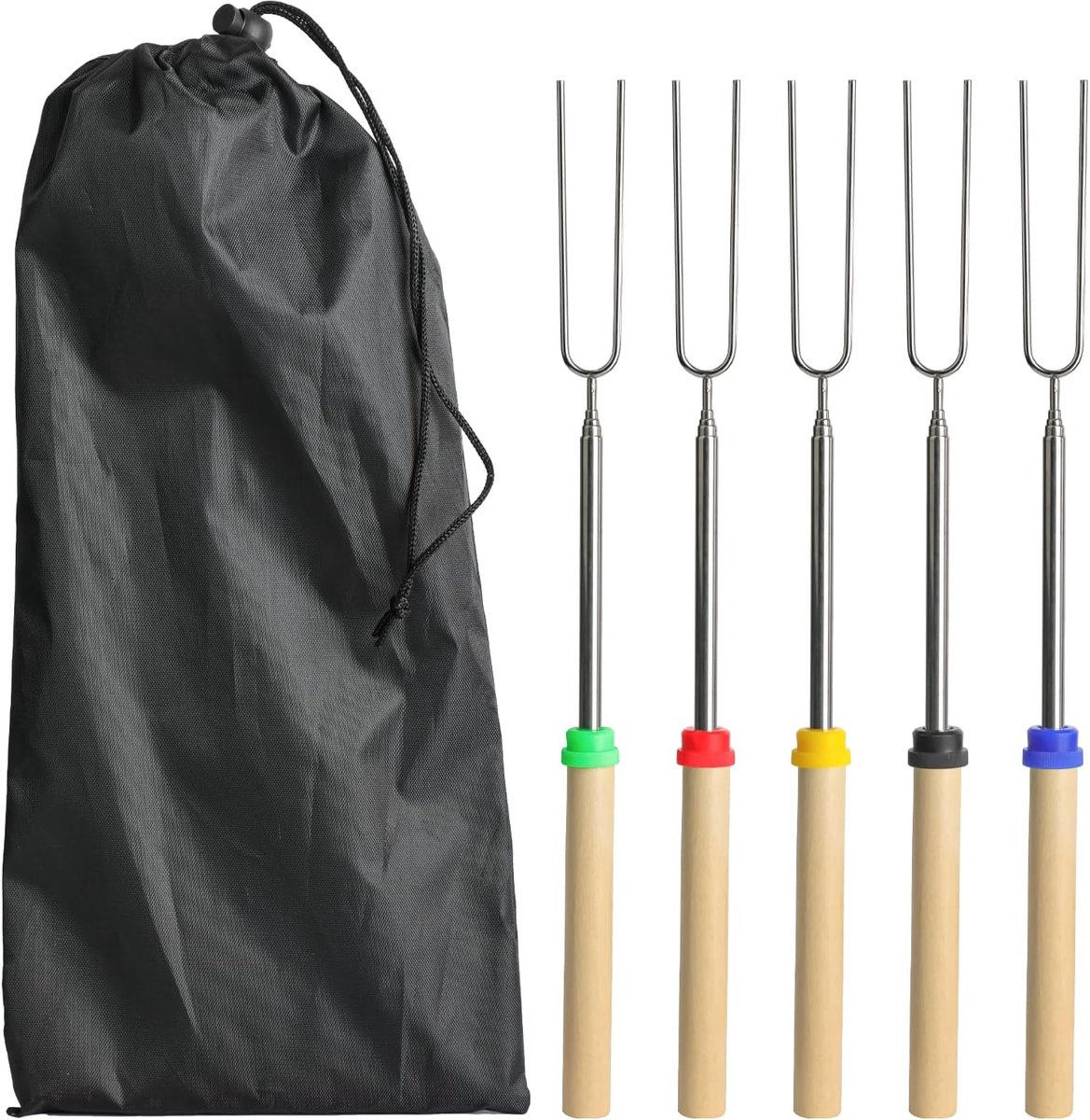 Roestvrijstalen Marshmallow Roosterset - Barbecueaccessoires - Uitschuifbare BBQ Vork - RV