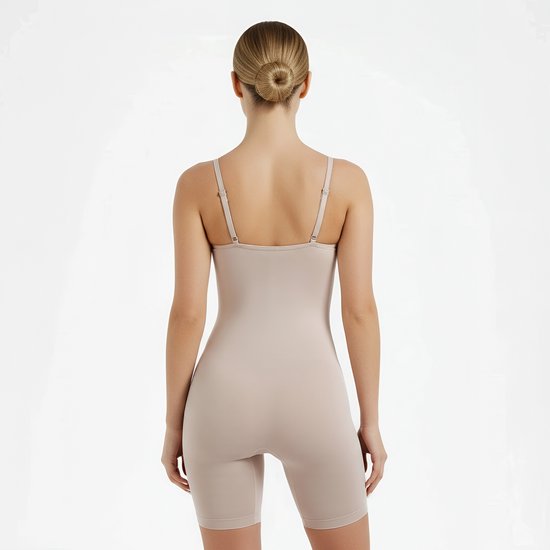 Body correcteur avec jambes femme - Beige - Nude - Taille M - Sans couture - Entrejambe ouvert - Body correcteur femme - Body invisible - Body sans armatures - Sous-vêtements sculptants pour ventre femme - Shapewear