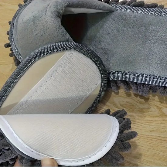 Daity - 1 paire de pantoufles grises amovibles pour le nettoyage des sols (taille unique), outils de nettoyage, accessoires de salle de bain