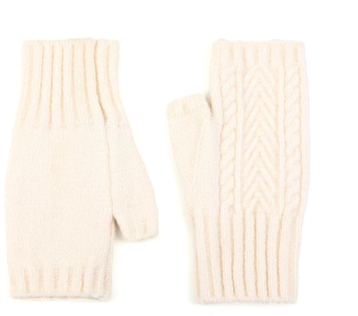 kleding - schoenen - accessoires - dames - handschoenen - gebreid - zonder vingers - kabel patroon - winter - dames - kerst